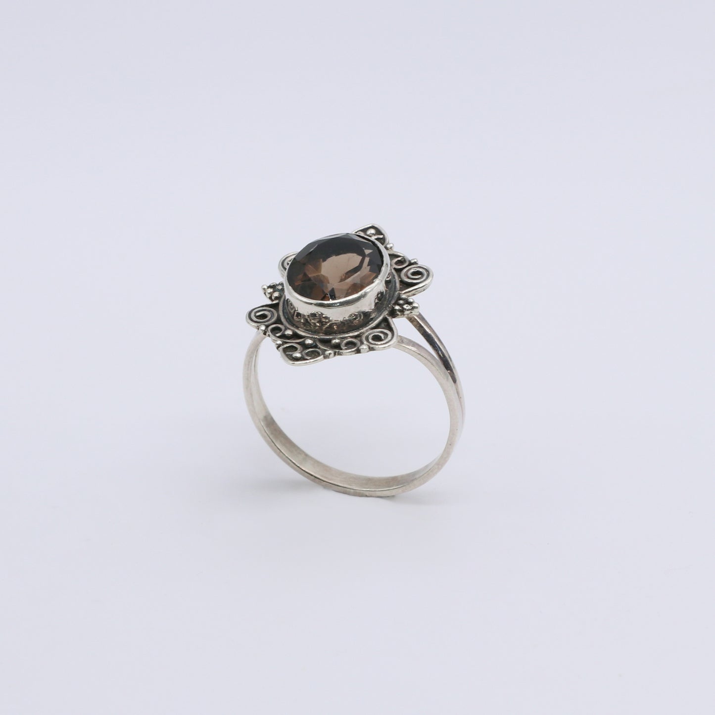 Anillo Mosaico Cuarzo Fumé