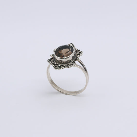 Anillo Mosaico Cuarzo Fumé