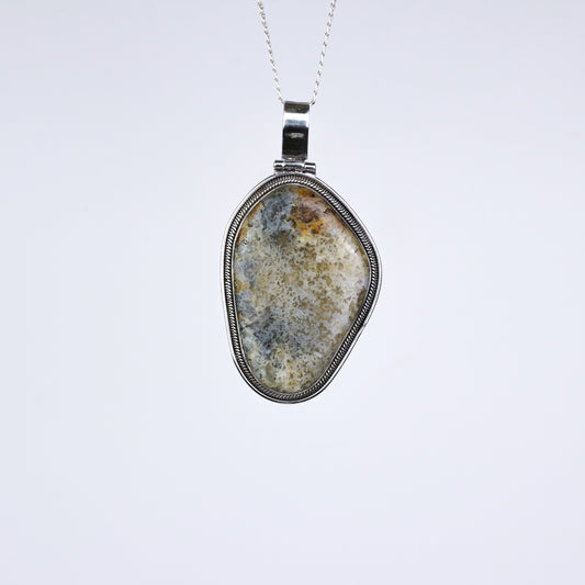 IC: COLGANTE PLATA ÓPALO FOSILIZADO 050.1