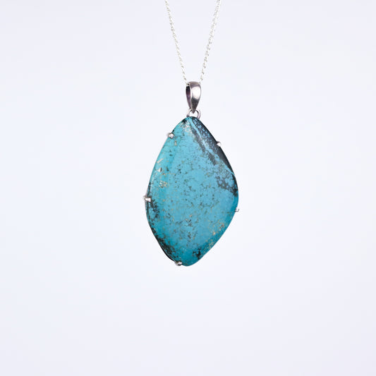 IC: COLGANTE TURQUESA NATURAL PLATA