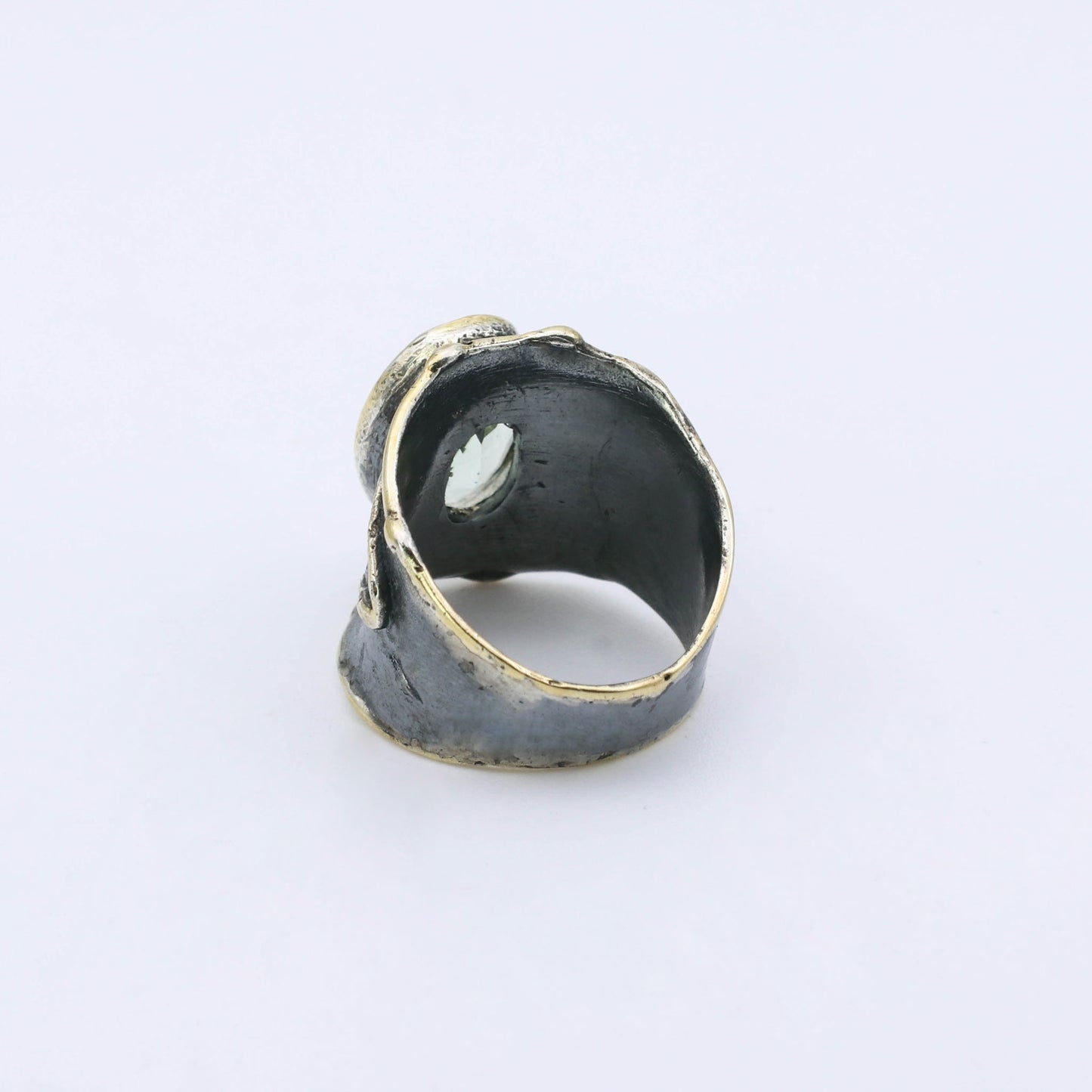 IC: ANILLO DISEÑO PLATA ORO CUARZO VERDE