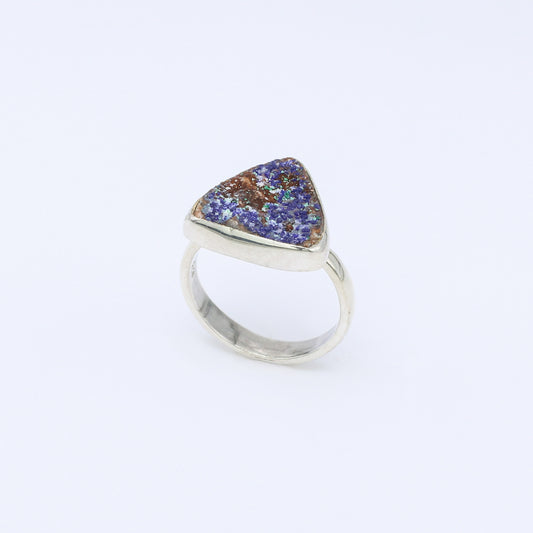 ic: anillo plata azurita piedra natural