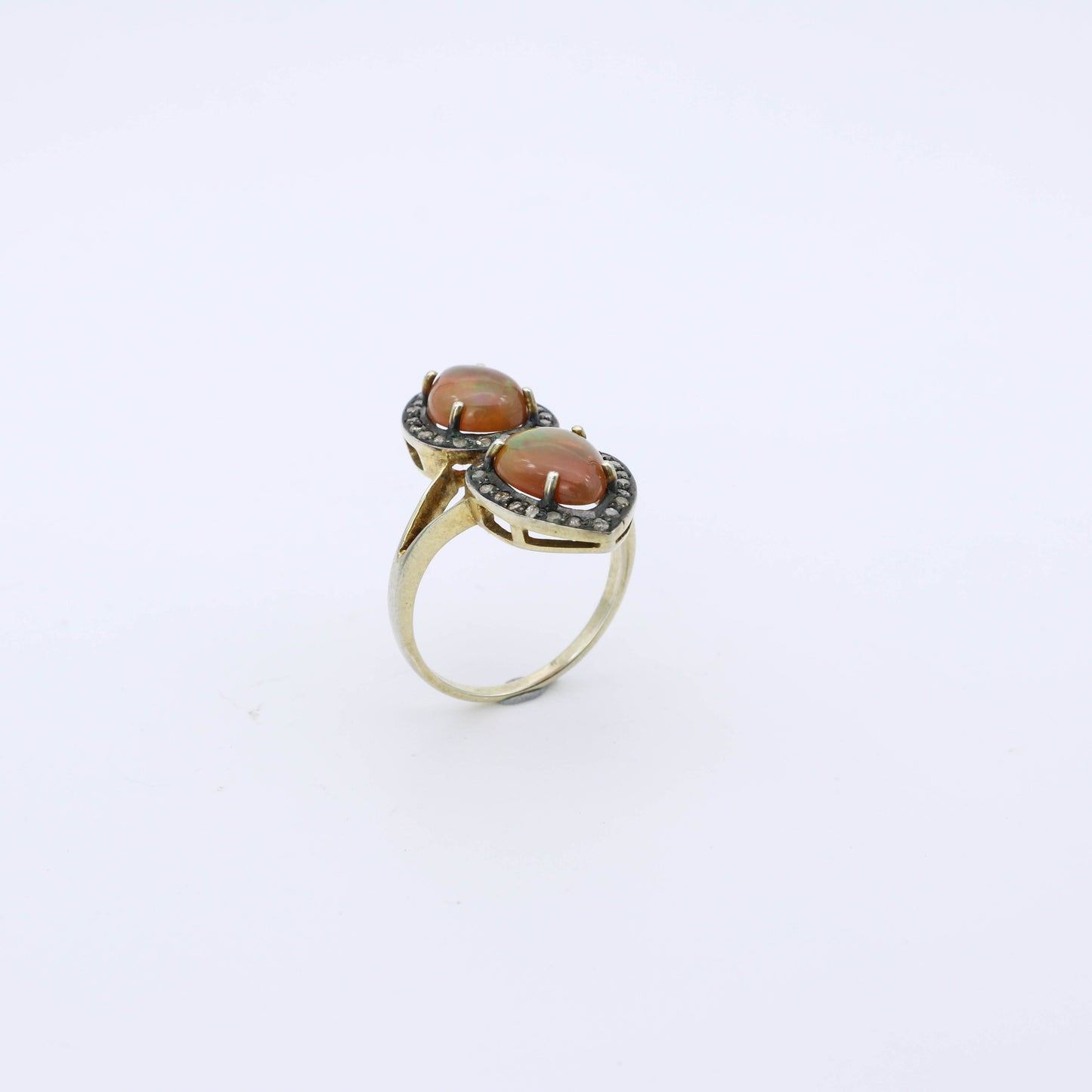 IC: ANILLO PLATA OPALOS DIAMANTES