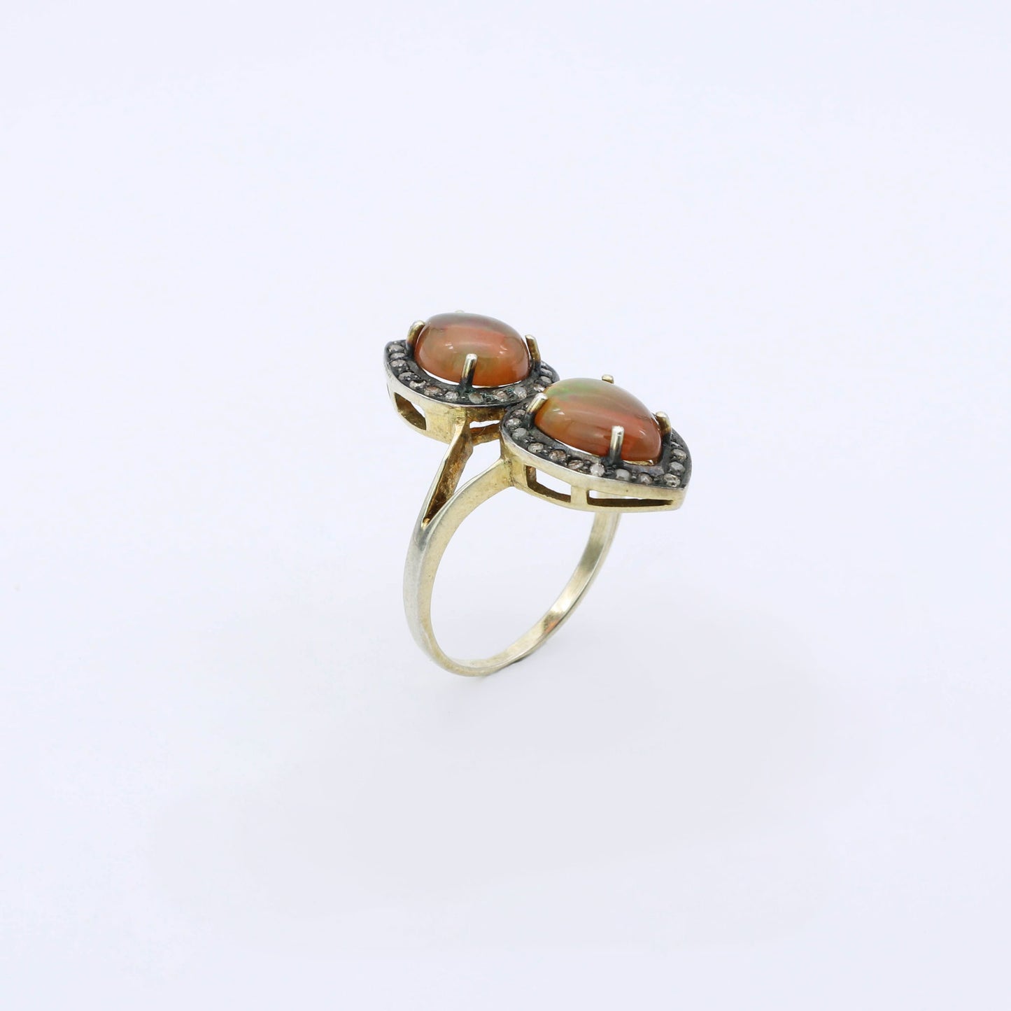 IC: ANILLO PLATA OPALOS DIAMANTES