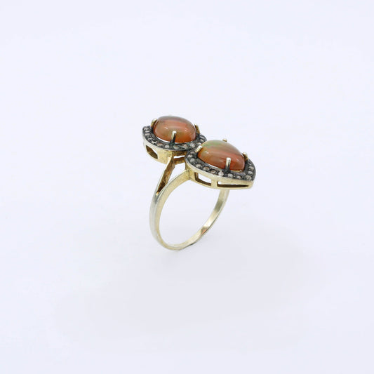 IC: ANILLO PLATA OPALOS DIAMANTES