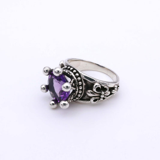 IC: ANILLO PLATA AMATISTA CORONA