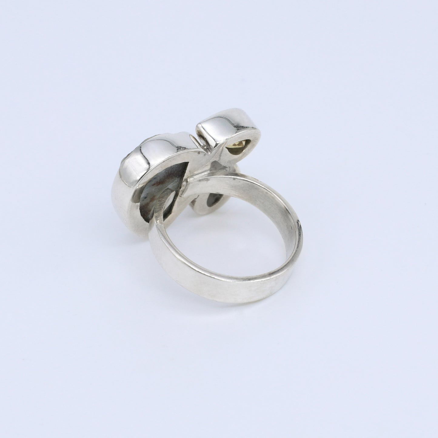 Plata Luz anillo triple stone cuarzo citrino 04