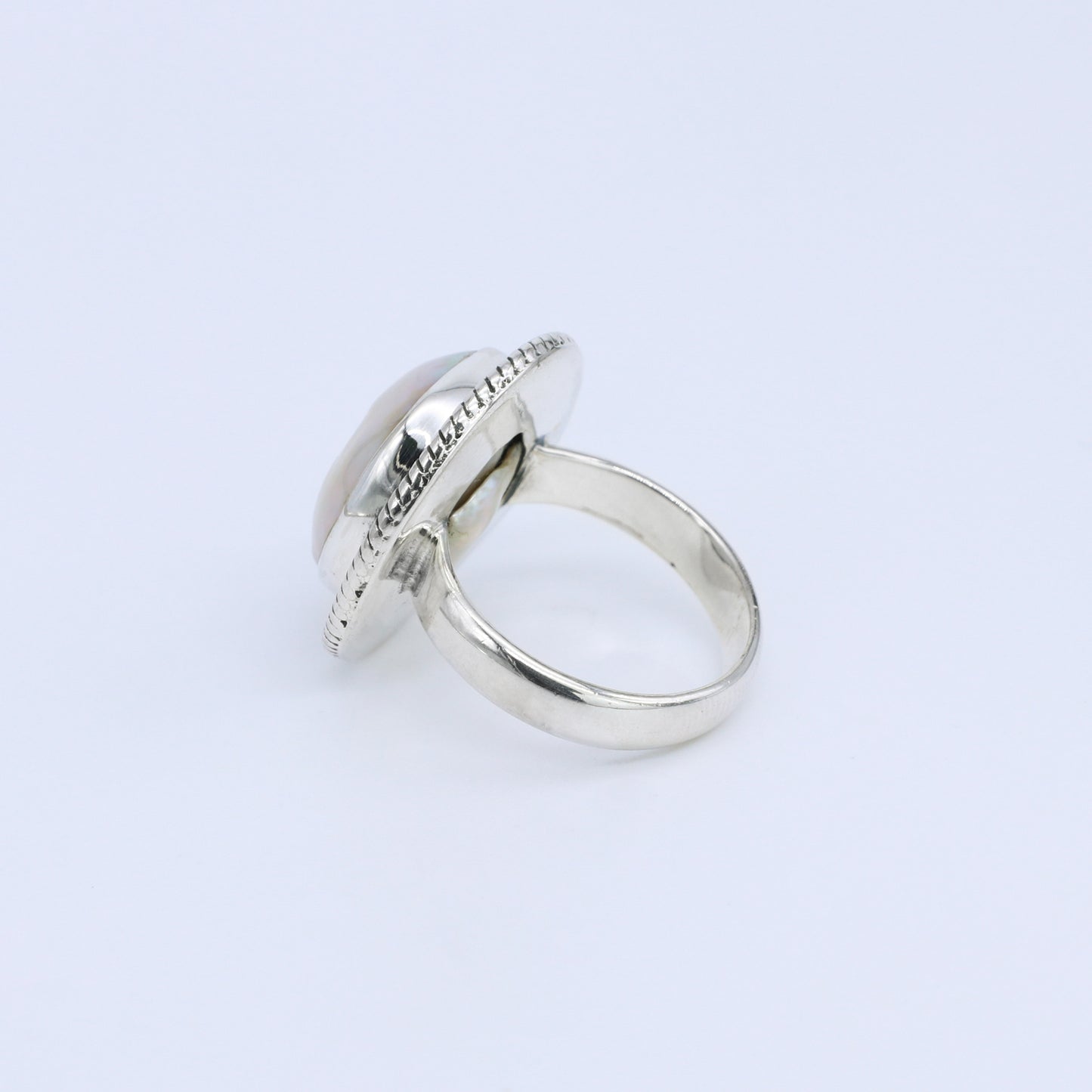 Plata luz anillo White Snow Perla 03