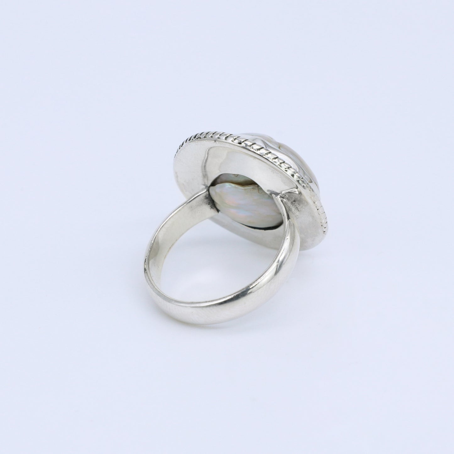 Plata luz anillo White Snow Perla 04