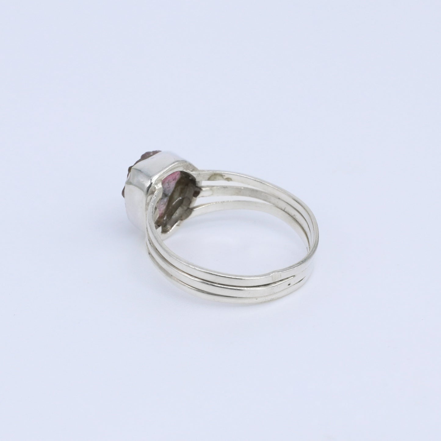 Plata Luz Anillo Turmalina Sandía Bicolor Iteli 03