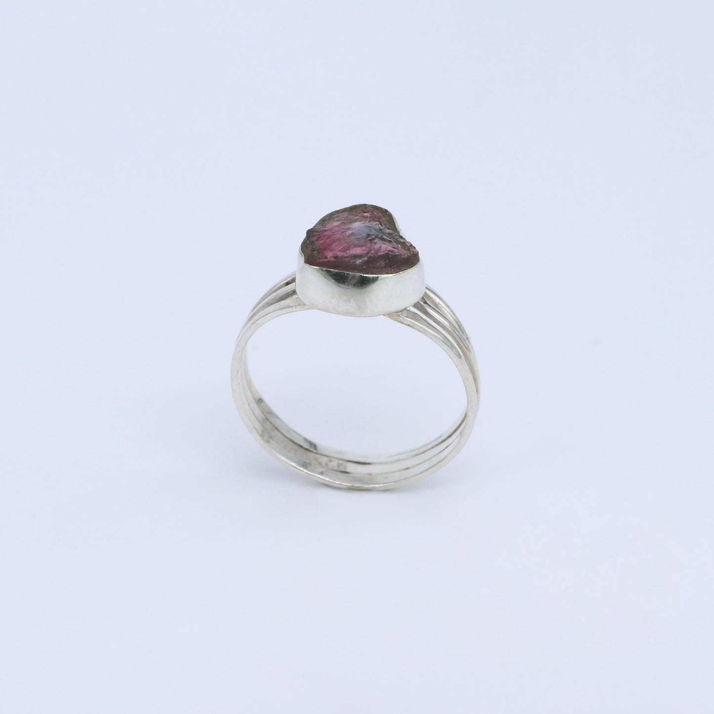 Plata Luz Anillo Turmalina Sandía Bicolor Iteli 01