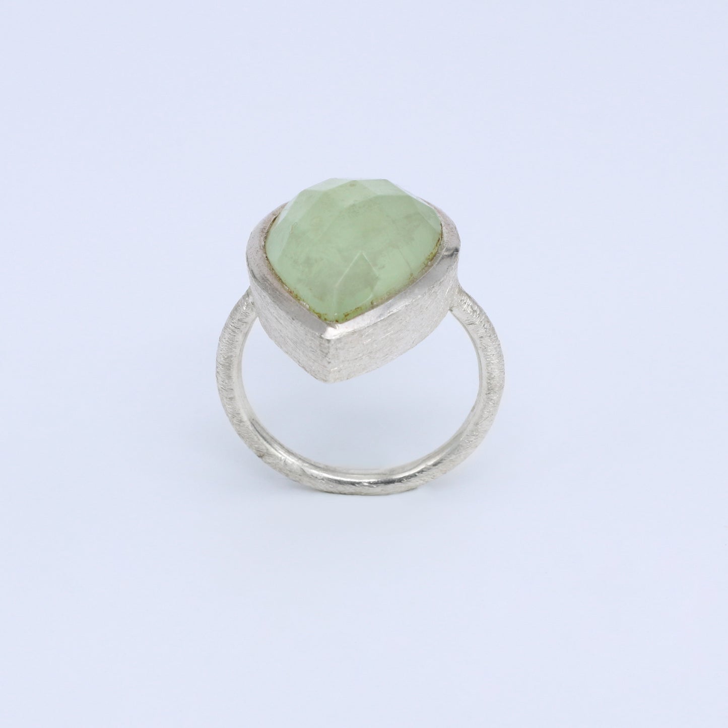 Plata Luz anillo Prehenita Grun 01