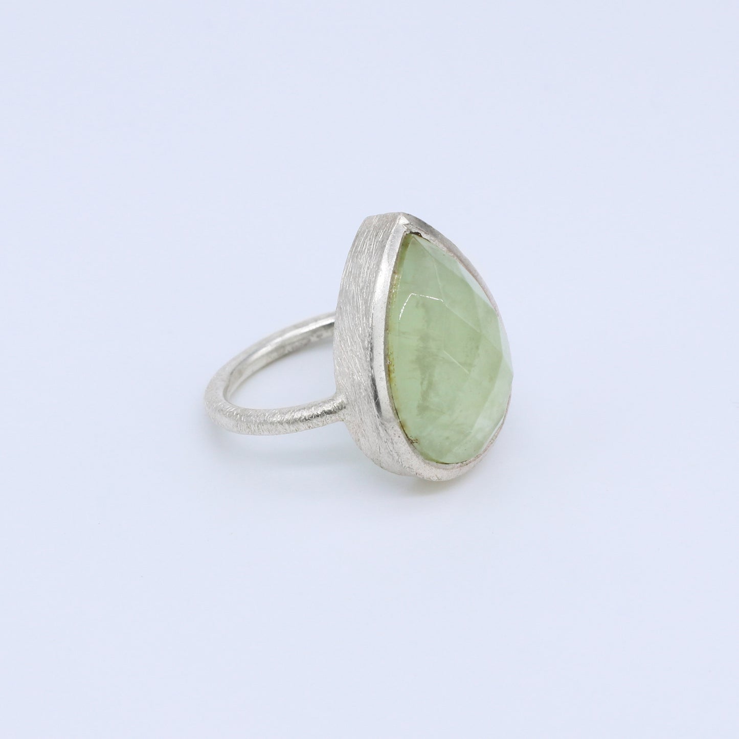 Plata Luz anillo Prehenita Grun 03