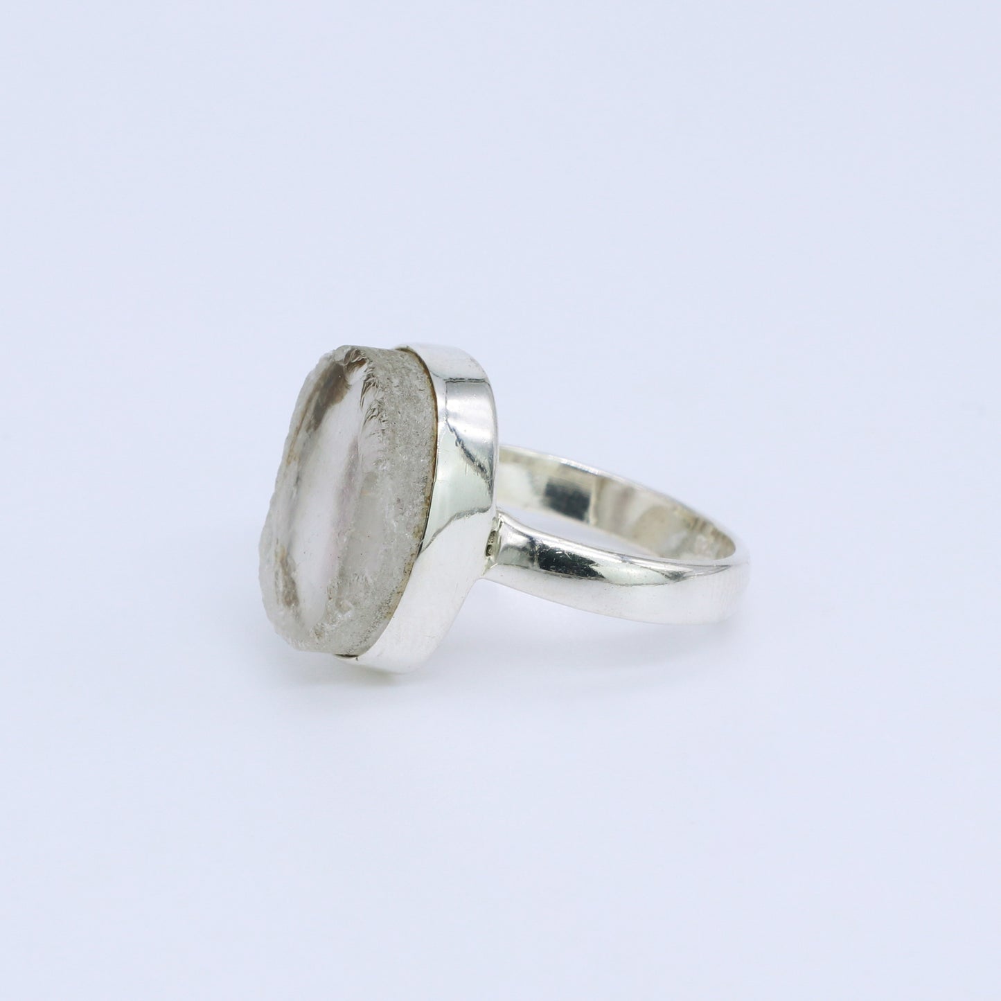 Plata Luz Anillo Cuarzo Diafanis 02