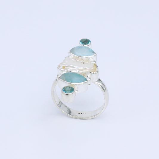 Plata Luz Anillo Larimar Thalasa 01