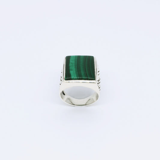 IC: ANILLO PLATA MALAQUITA HOMBRE