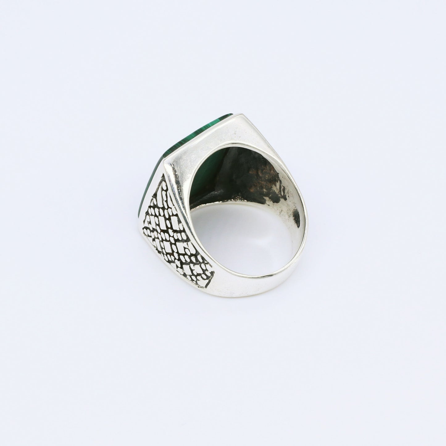 IC: ANILLO PLATA MALAQUITA HOMBRE