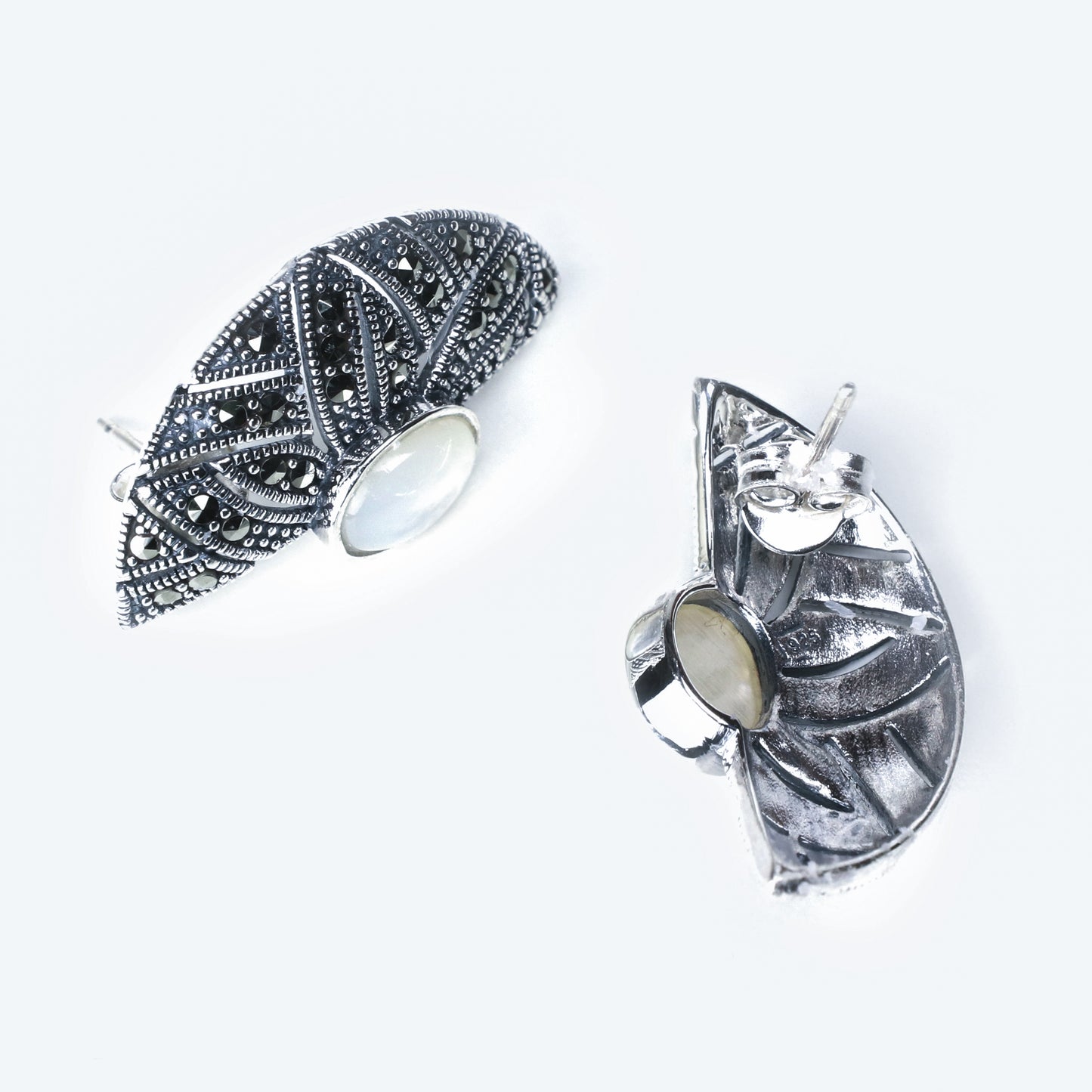 Pendiente Luna - Plata Luz