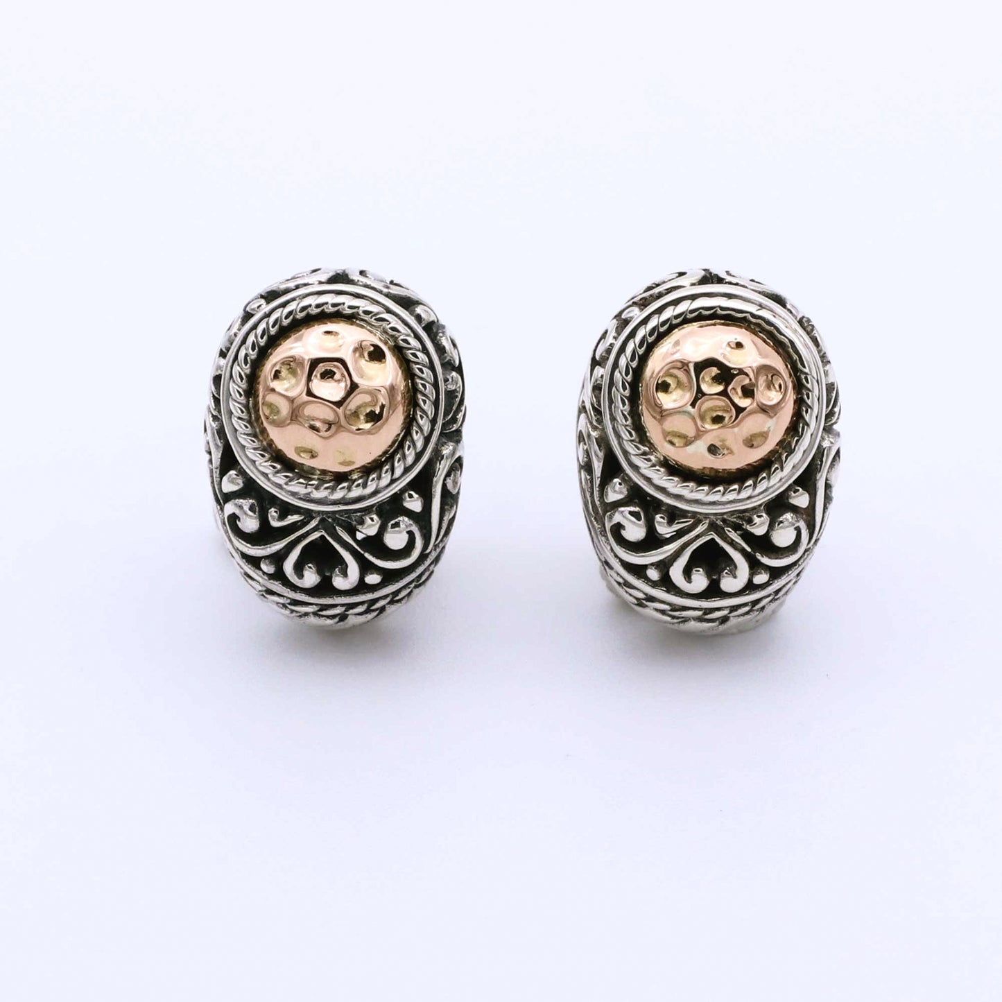 ic: 1 pendiente plata omega oro 18k