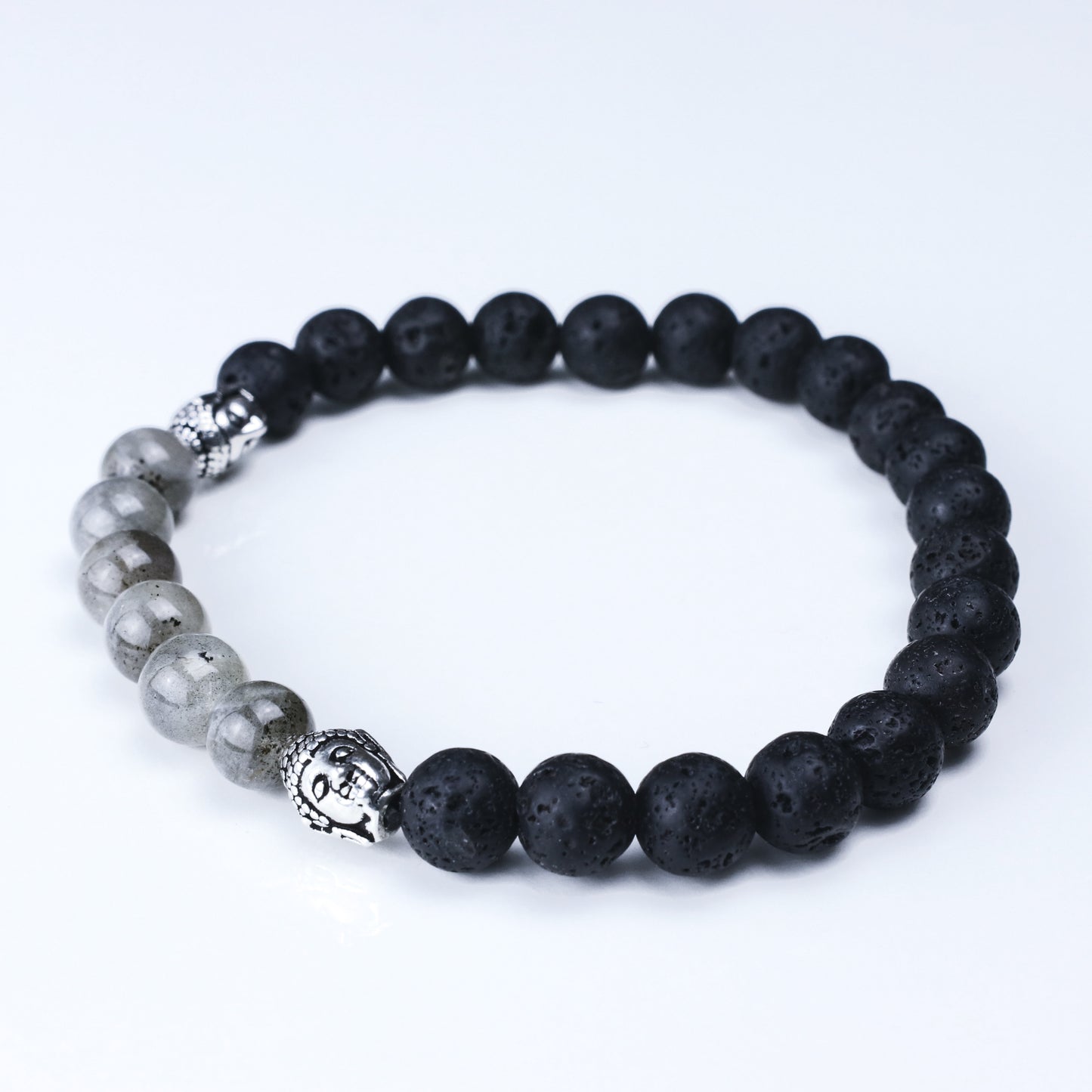 Pulsera Double Budha - Plata Luz
