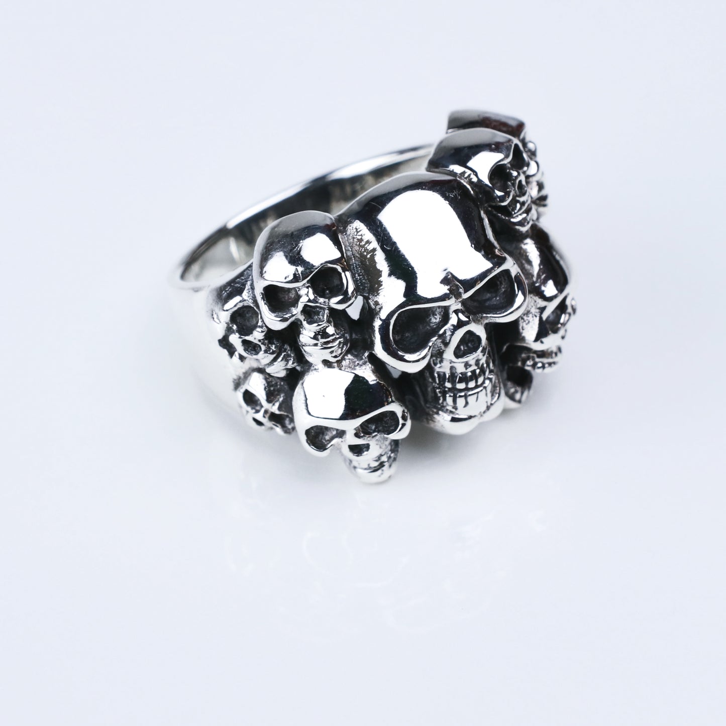 Anillo Combi Calaveras - Plata Luz