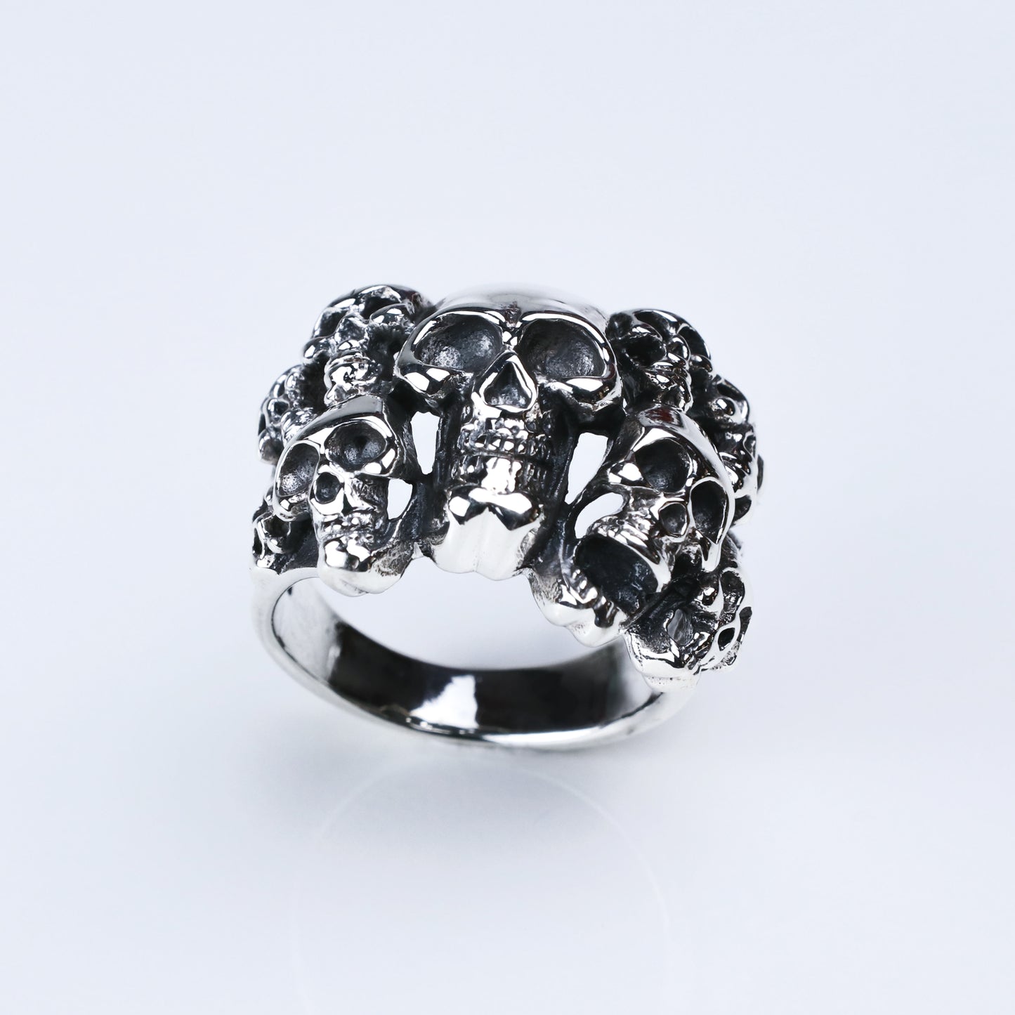 Anillo Combi Calaveras - Plata Luz