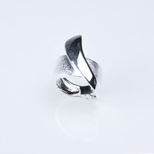 IC: ANILLO PLATA 925 GEOMETRICO MATIZADO