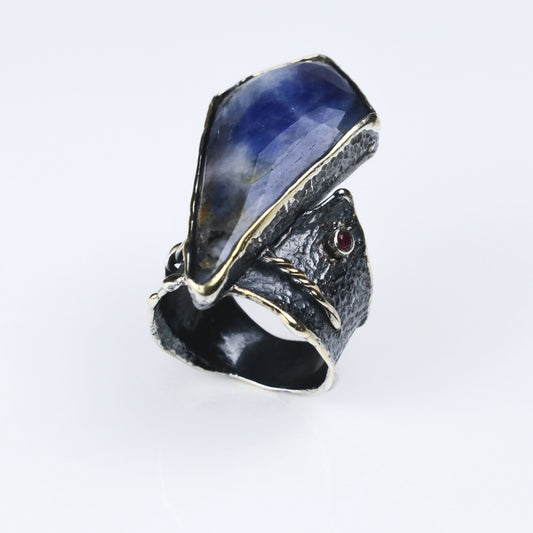 IC: ANILLO PLATA LAPISLAZULI GRANATE