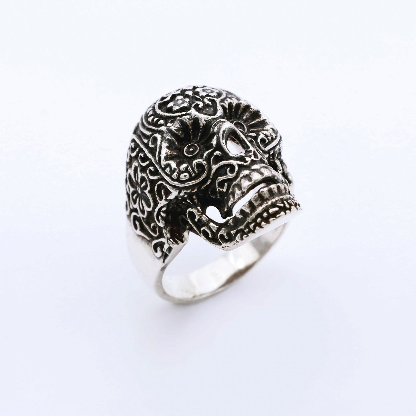 IC: ANILLO PLATA CALAVERA CATRINA MEXICANA