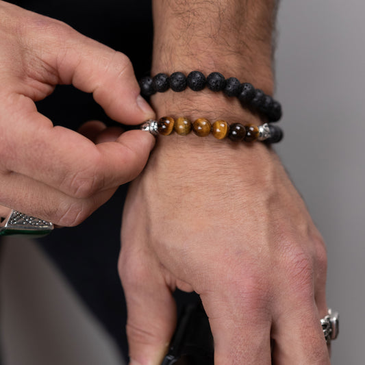 Pulsera Double Budha - Plata Luz