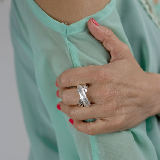 IC: ANILLO PLATA 925 VARIAS ALIANZAS MATIZADO