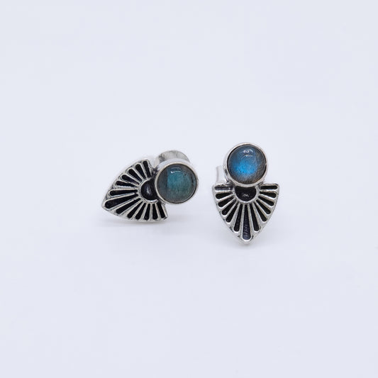Pendientes Inia Hecho a Mano Plata 925 y Labradoritas Naturales