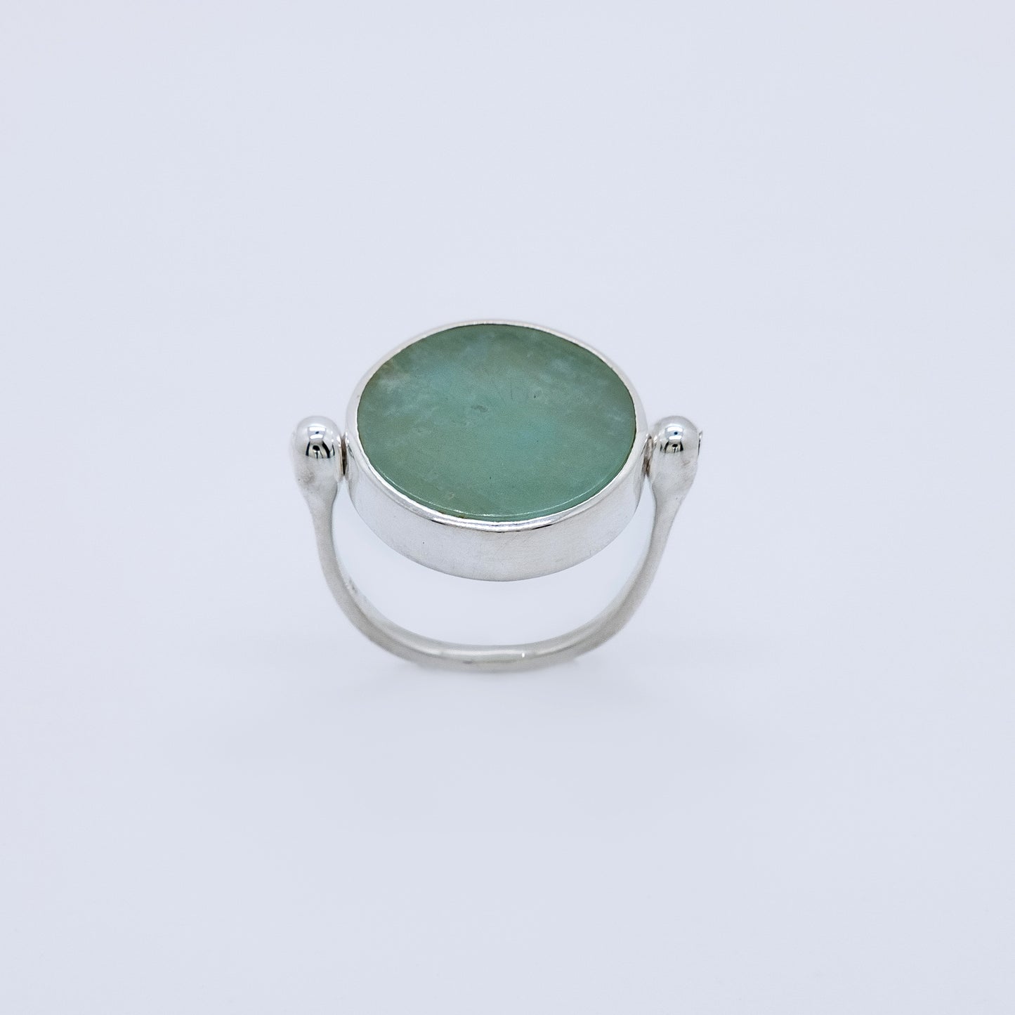 Anillo Entelequia Giratorio Calcedonia y Nácar Plata 925