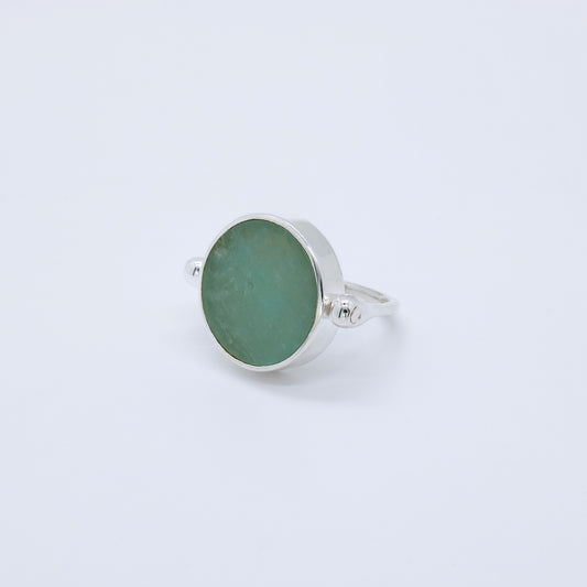 Anillo Entelequia Giratorio Calcedonia y Nácar Plata 925