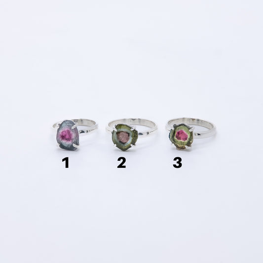 Anillos Renao Plata de Ley y Turmalina Sandía