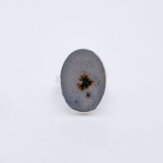 Anillo Ocular Plata 925 y Cuarzo Dendrita
