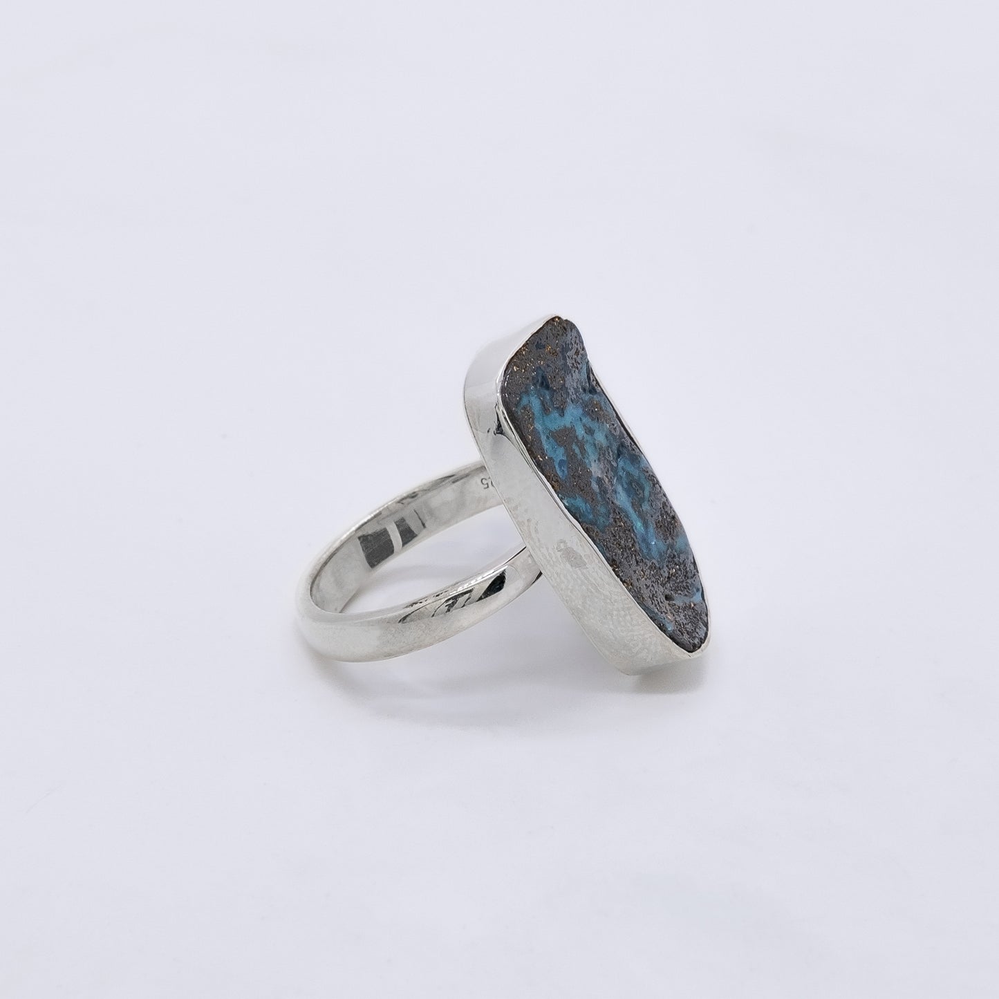 Anillo Ukiyo Plata 925 y Ópalo Matrix Australiano