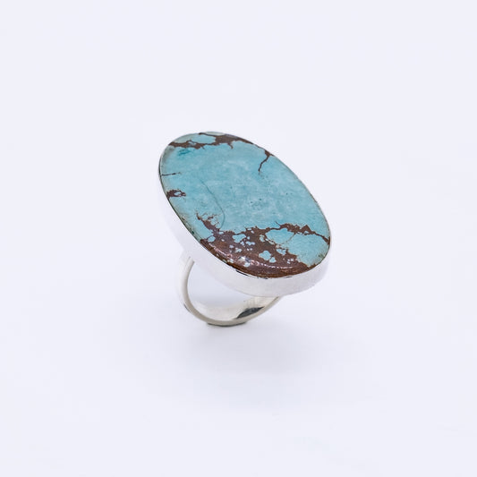 Anillo Mare Hecho a Mano Plata 925 y Turquesa Natural