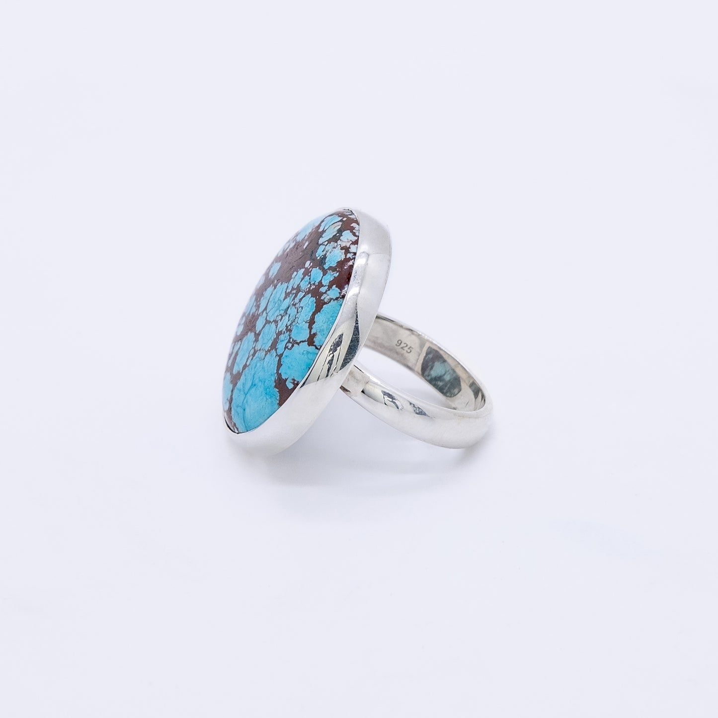 Anillo Circle Hecho a Mano Plata 925 y Turquesa Natural