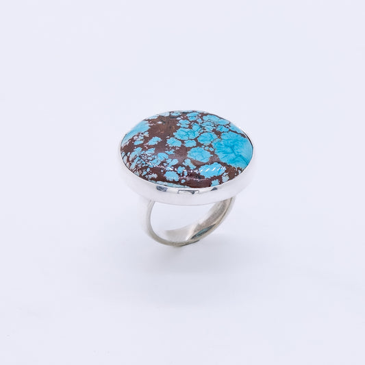 Anillo Circle Hecho a Mano Plata 925 y Turquesa Natural