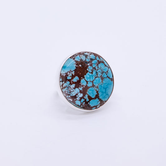Anillo Circle Hecho a Mano Plata 925 y Turquesa Natural