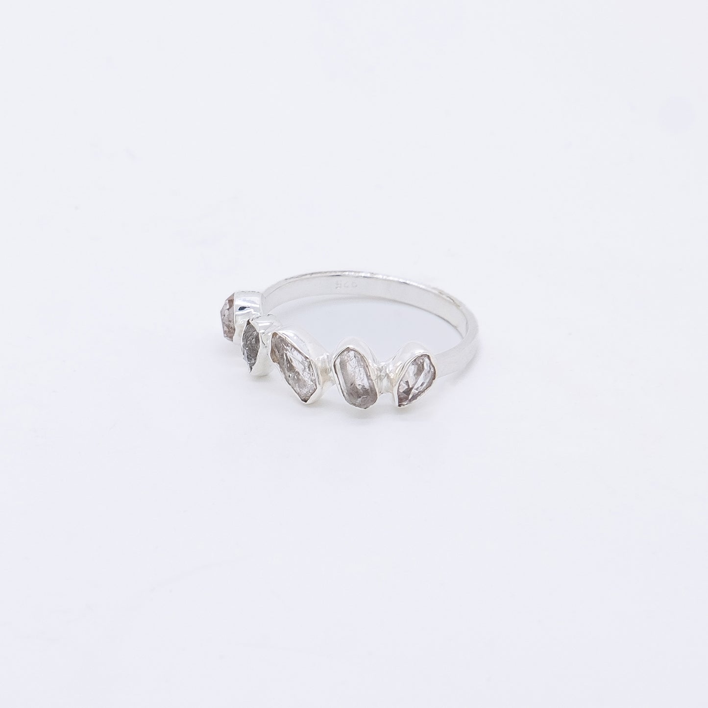 Anillo Multi Stone Plata 925 Baño Oro 18k y Olivina - Diamante Herkimer