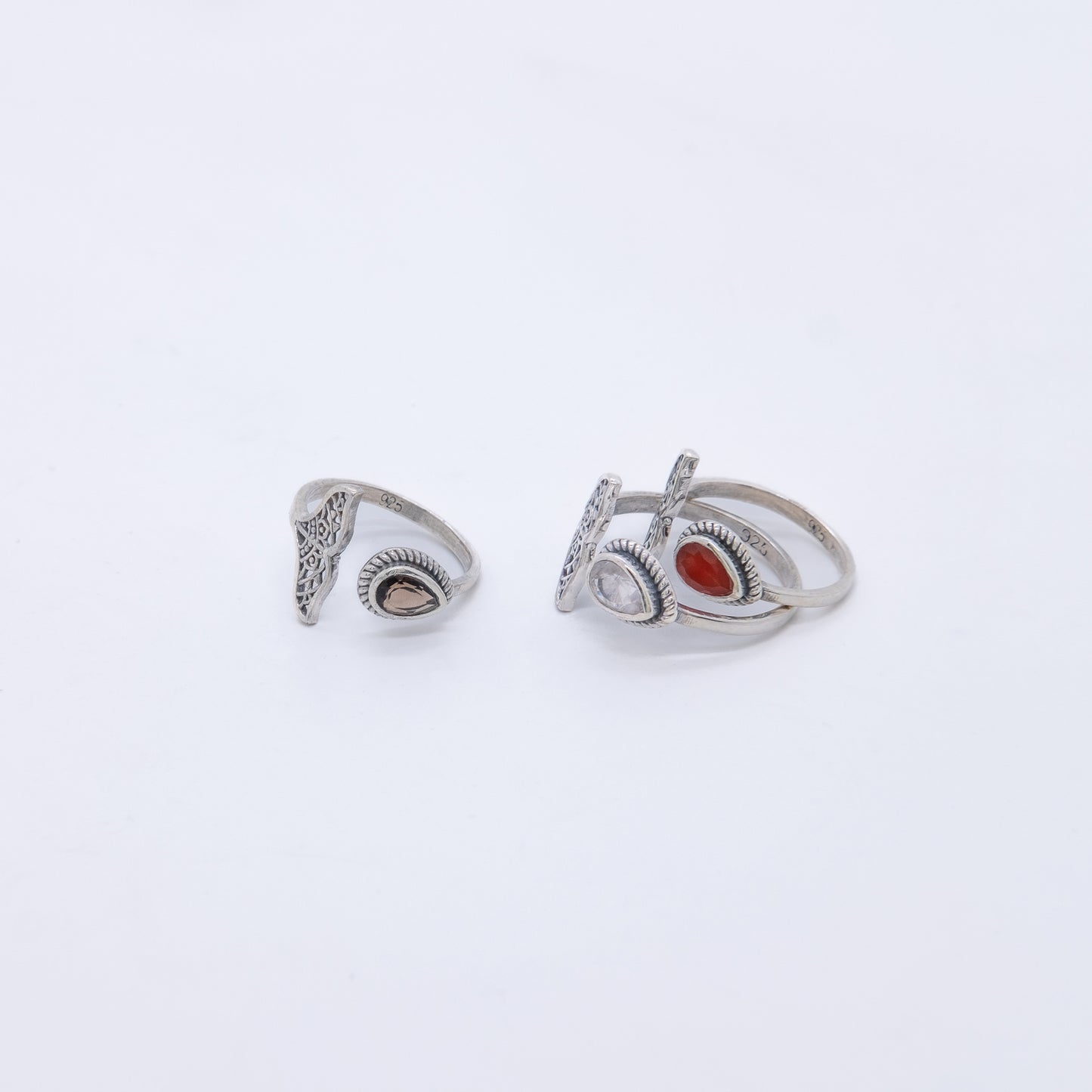 Anillo Walle Plata 925 y Piedras Naturales