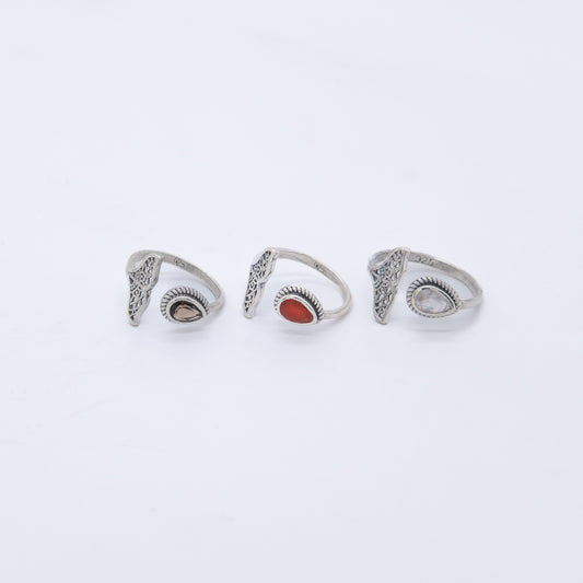 Anillo Walle Plata 925 y Piedras Naturales