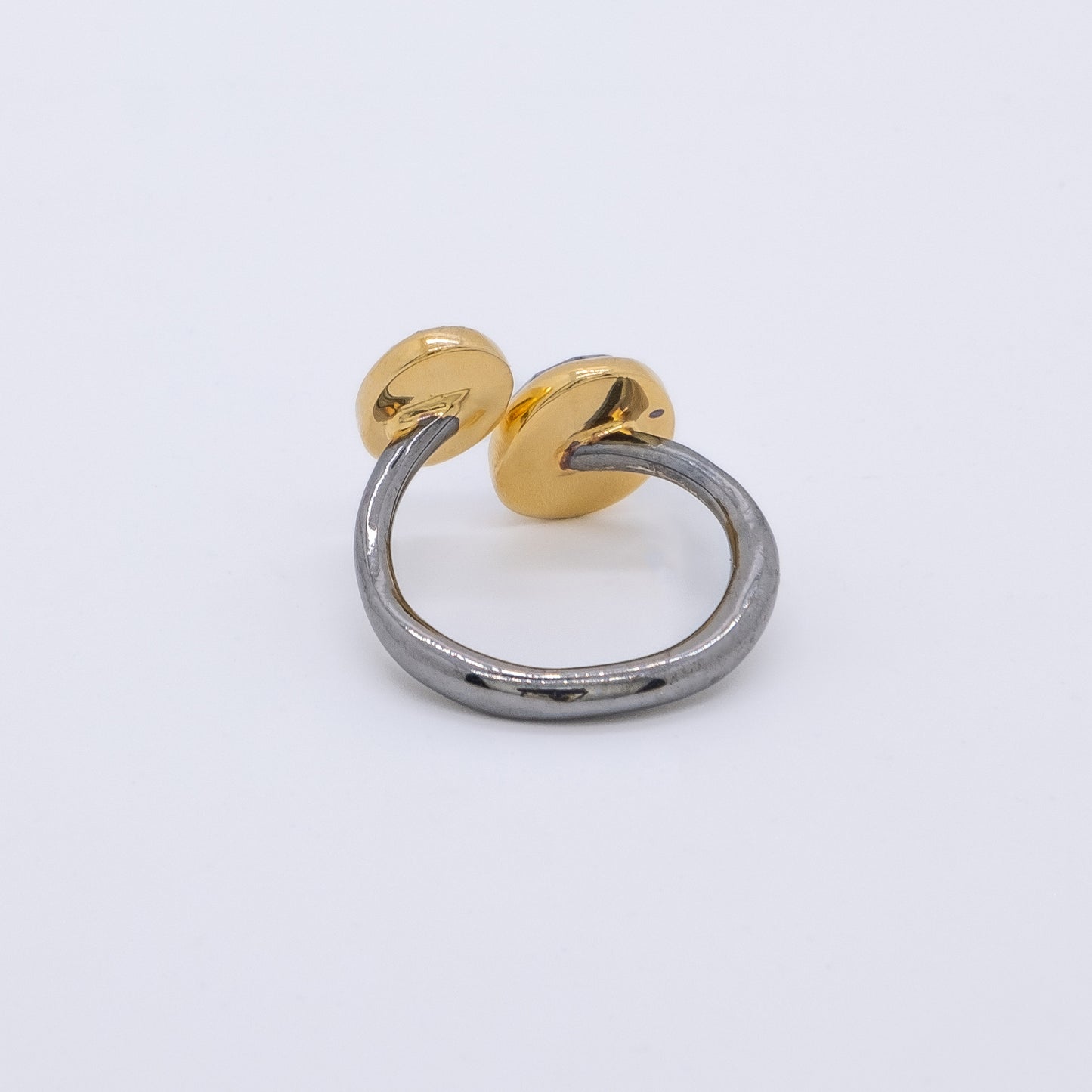 Anillo Pango Plata 925 Baño Oro 18k Tanzanita y Turmalina