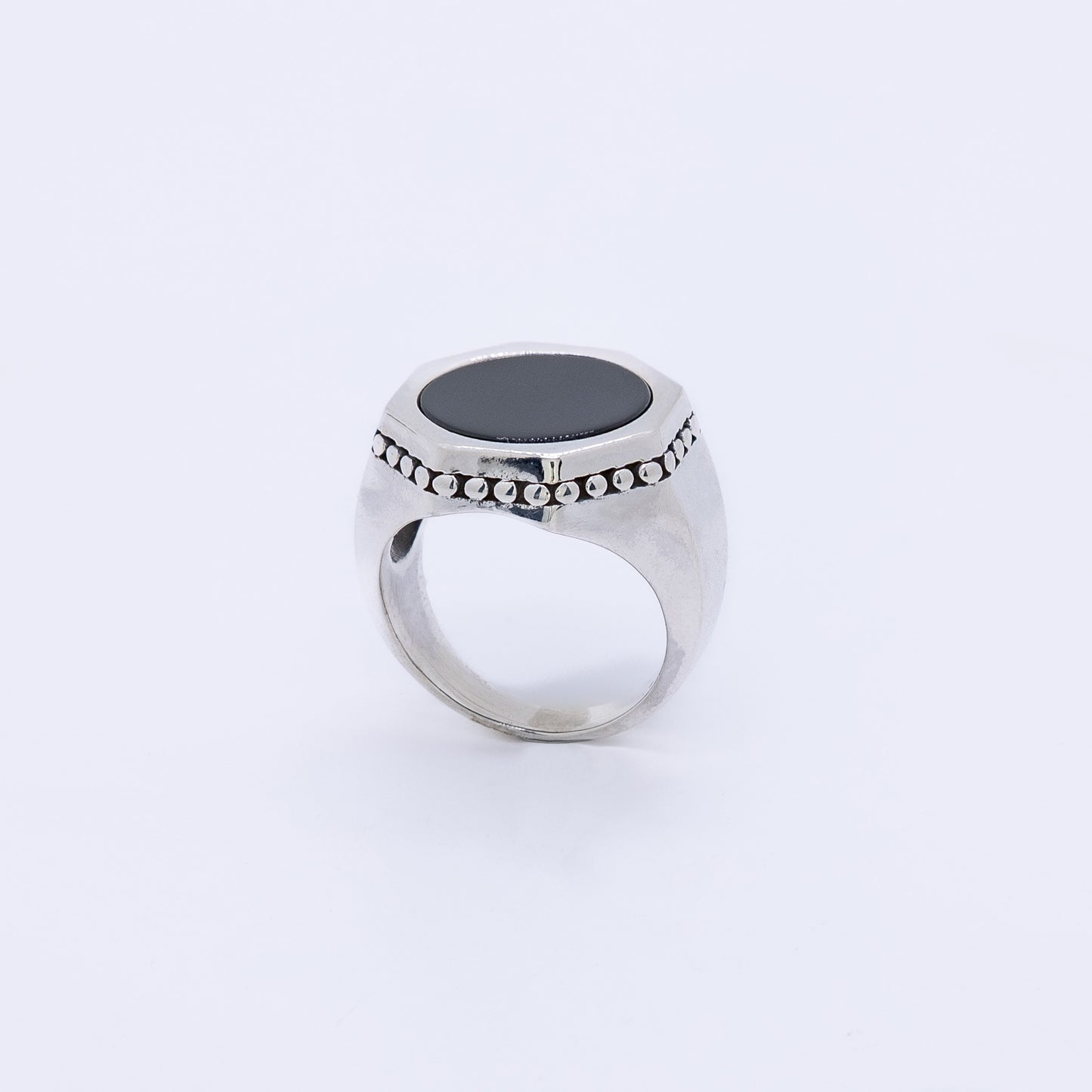 Anillo Octo Plata 925 y Ónix Natural