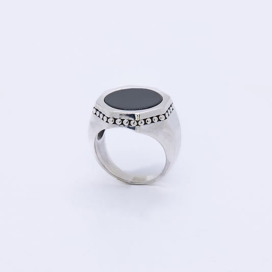 Anillo Octo Plata 925 y Ónix Natural