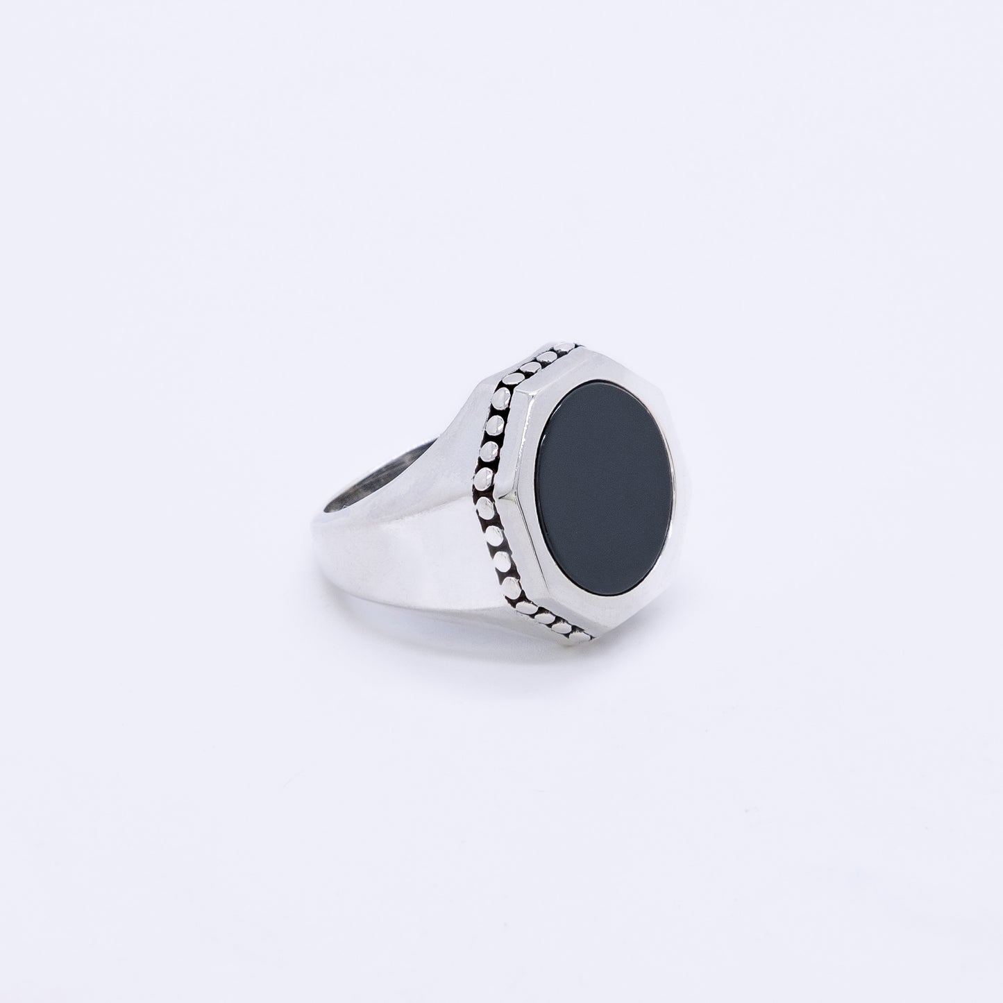 Anillo Octo Plata 925 y Ónix Natural