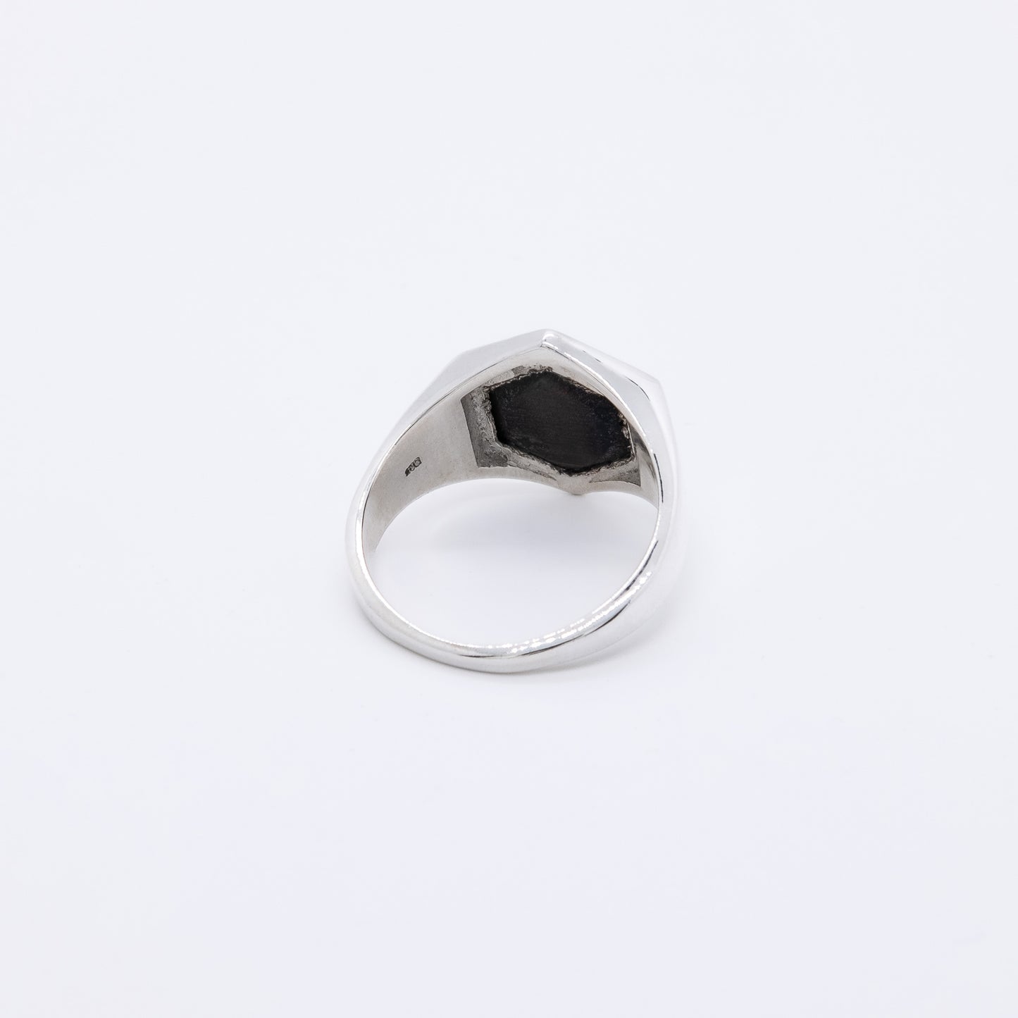 Anillo Ono Plata 925 y Piedras Hexagonales