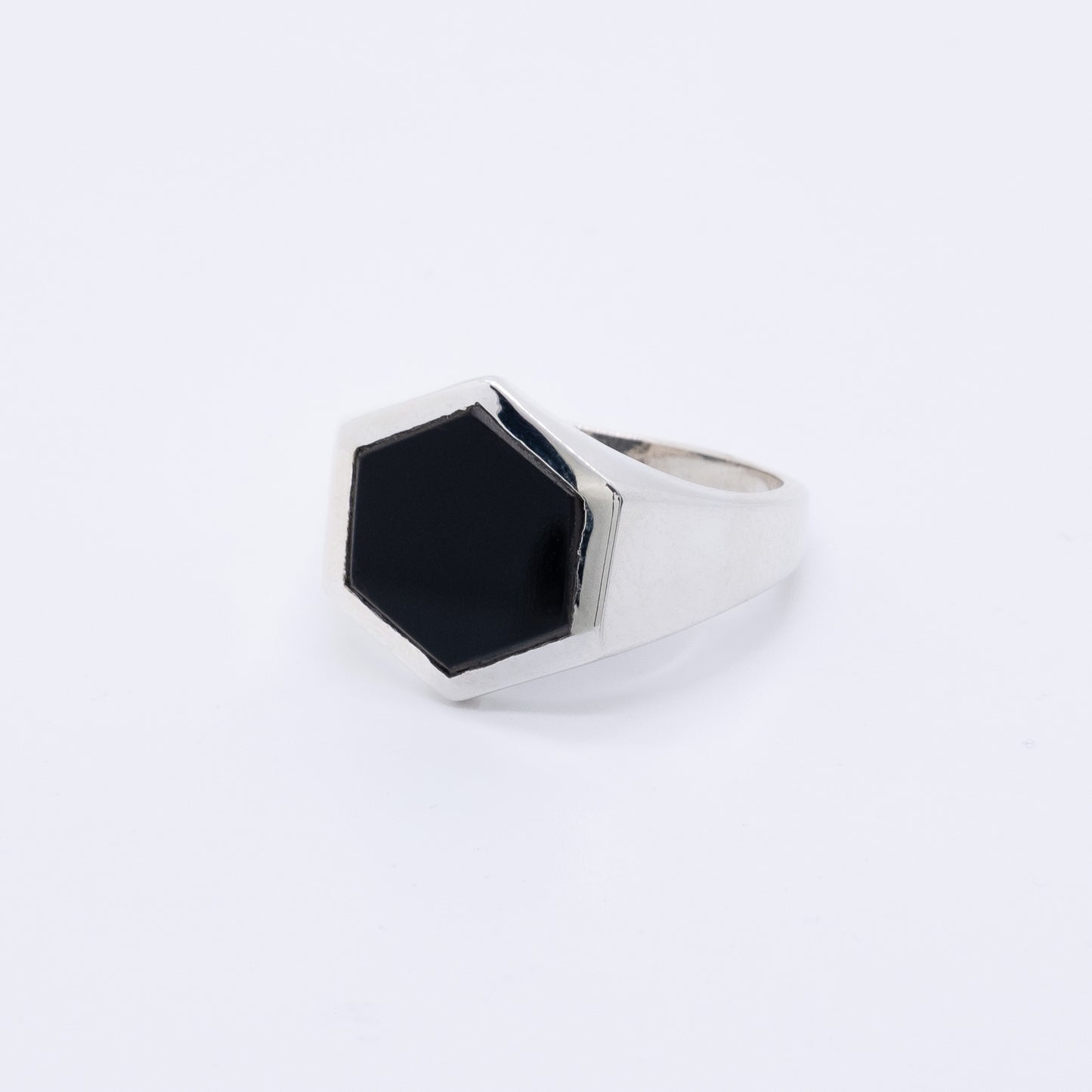 Anillo Ono Plata 925 y Piedras Hexagonales
